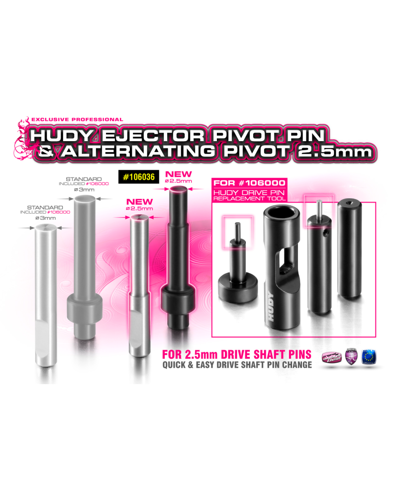 EJECTOR PIVOT PIN & ALTERNATING PIVOT 2.5MM FOR106000