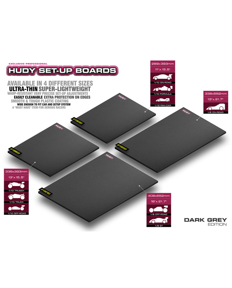 TABLA PLANA SET-UP 1/10&1/12 ON ROAD LIGHT NEGRA