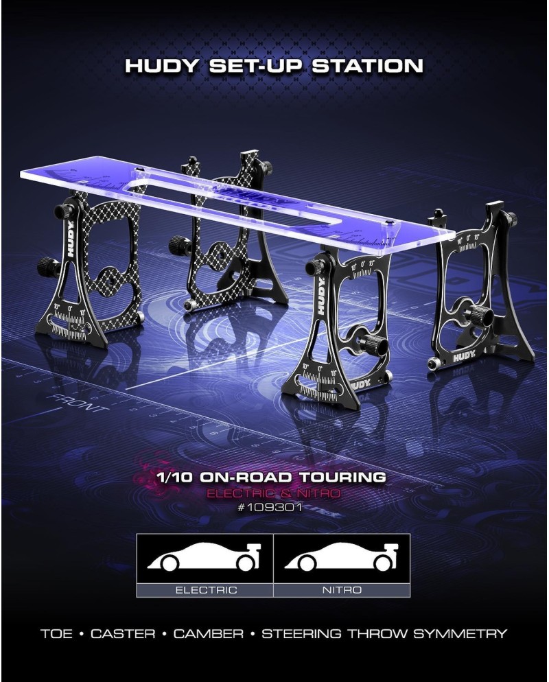 MESA DE REGLAJES HUDY SET-UP 1/10 TOURING CARS