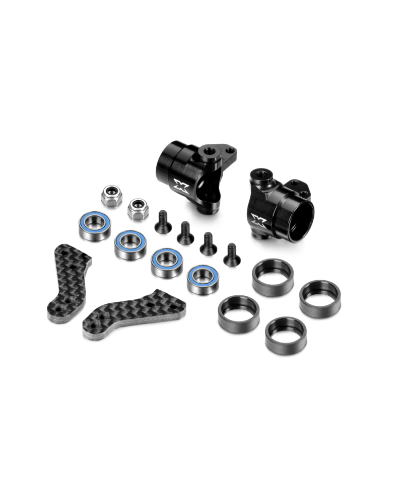 ALU STEERING BLOCKS WITH GRAPHITE EXTENSION PLATES - SET