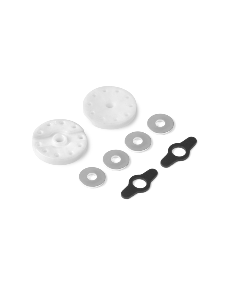AMORTIGUADOR PISTON 2-VIAS FLUJO DELRIN 8-H. (1,2 mm) y 2-H. (1,2 mm) (2)