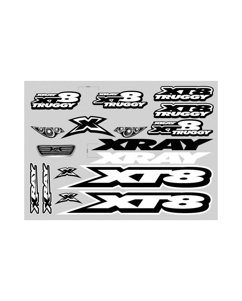 PEGATINAS CARROCERÃ?A XRAY XT8  - BLANCO