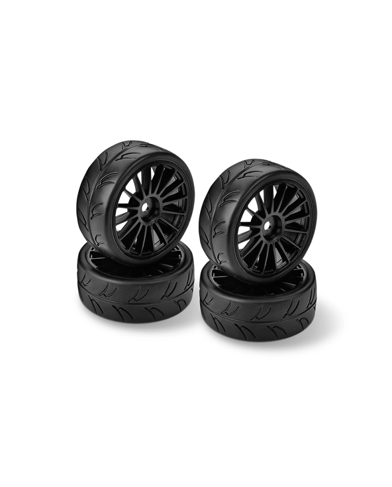 RUEDAS PRECORTADOS SLICKS HUDY 1/10  DERECHO E IZQUIERDO (2+2)