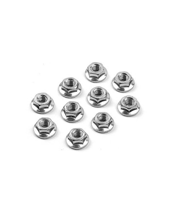TUERCA DE ALUMINIO DENTADA  M4   (10)