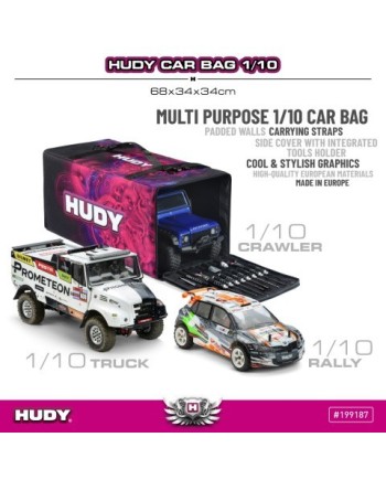 MALETA RIGIDA HUDY - 540x305x175MM - 1/8 ON-ROAD CAR