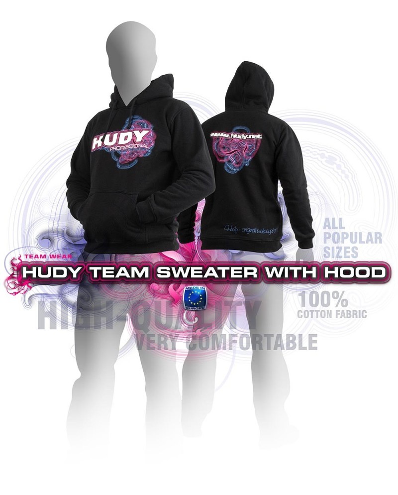 SUDADERA CON CAPUCHA HUDY - NEGRA (M)