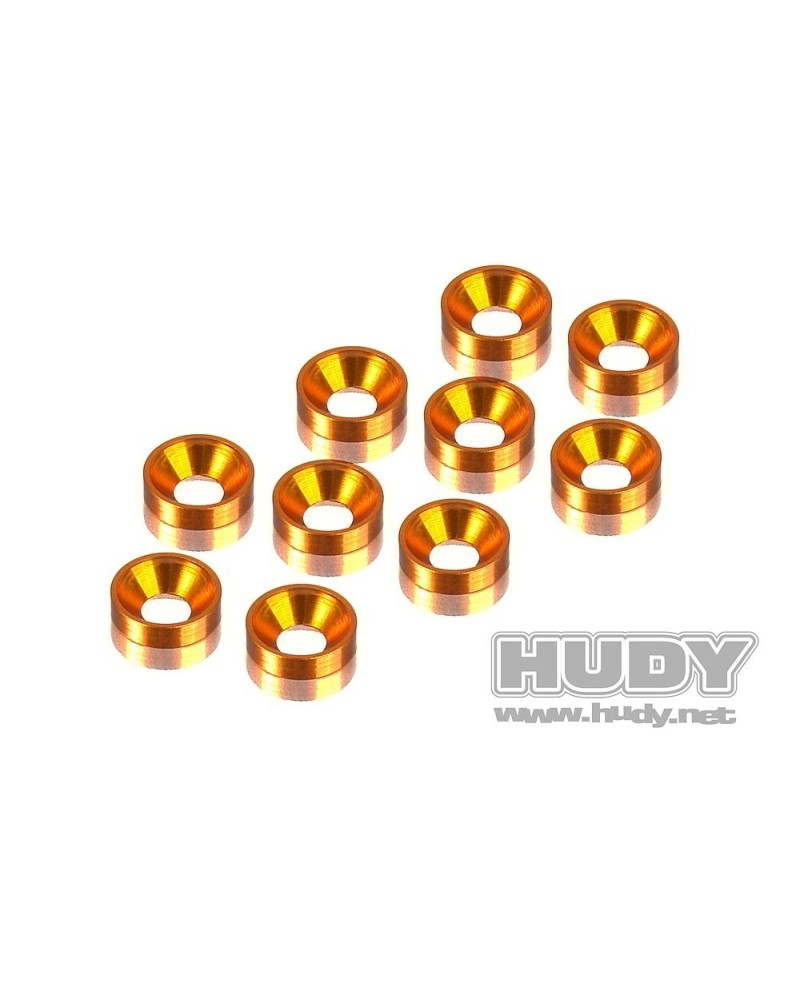 ARANDELA ALUMINIO CONICA - NARANJA (10)