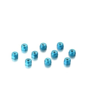 TUERCA ALUMINIO M3 - AZUL (10)