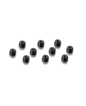 TUERCA ALUMINIO M3 - NEGRA (10)