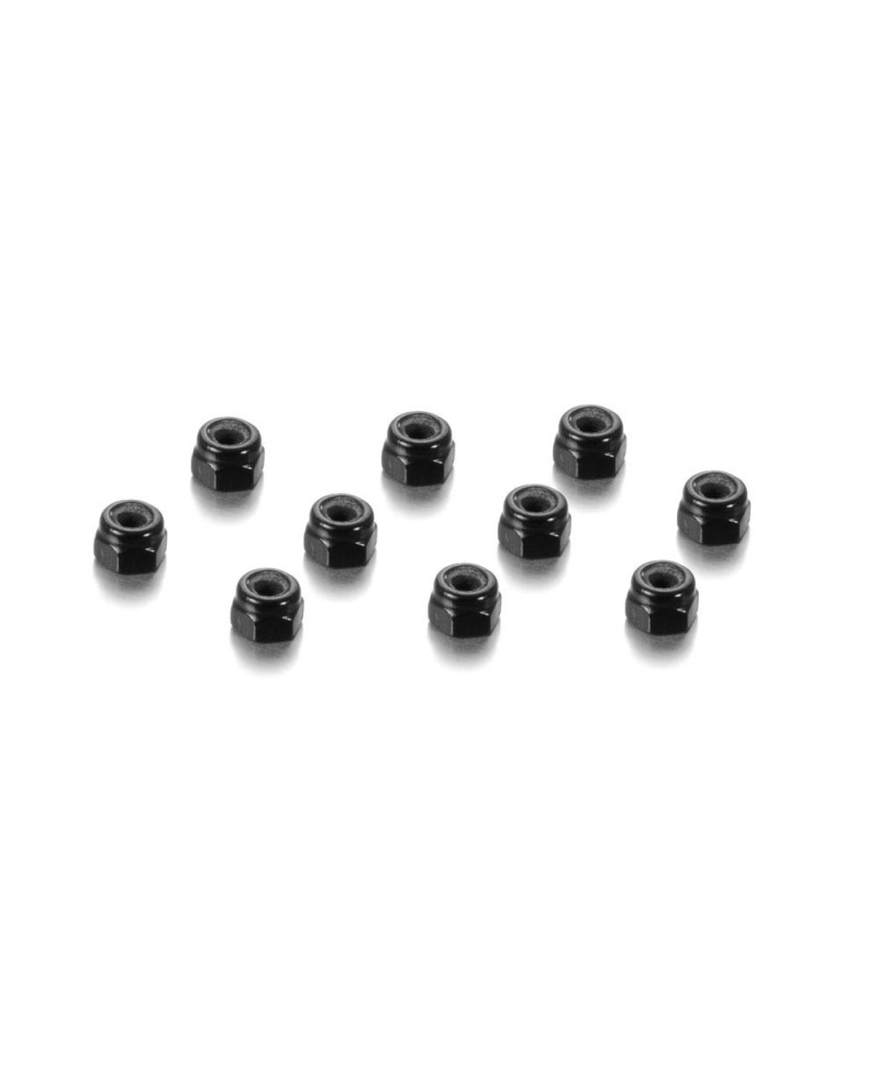 TUERCA ALUMINIO M3 - NEGRA (10)