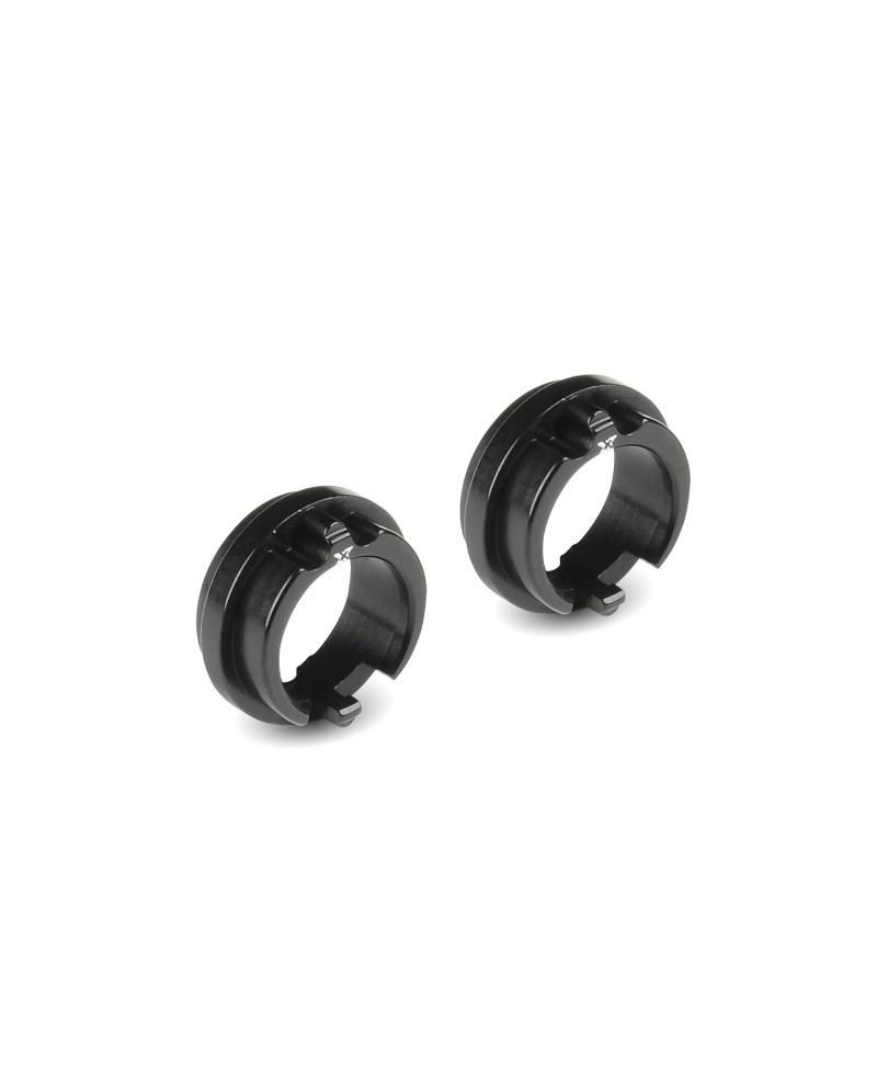 CASQUILLO DE RODAMIENTO AJUSTABLE DE ALUMINIO X4 PARA SOPORTES DE DIFERENCIAL UNIVERSALES - NEGRO (2)
