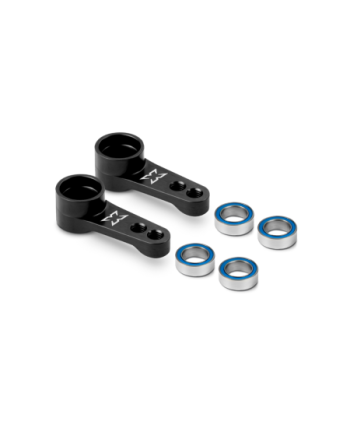BRAZO SALVASERVOS DOBLE DE ALUMINIO - NEGRO + RODAMIENTOS (2)