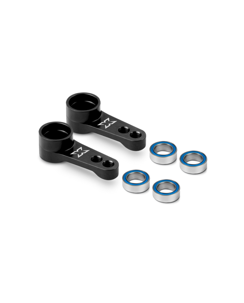 BRAZO SALVASERVOS DOBLE DE ALUMINIO - NEGRO + RODAMIENTOS (2)
