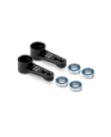 BRAZO SALVASERVOS DOBLE DE ALUMINIO - NEGRO + RODAMIENTOS (2)