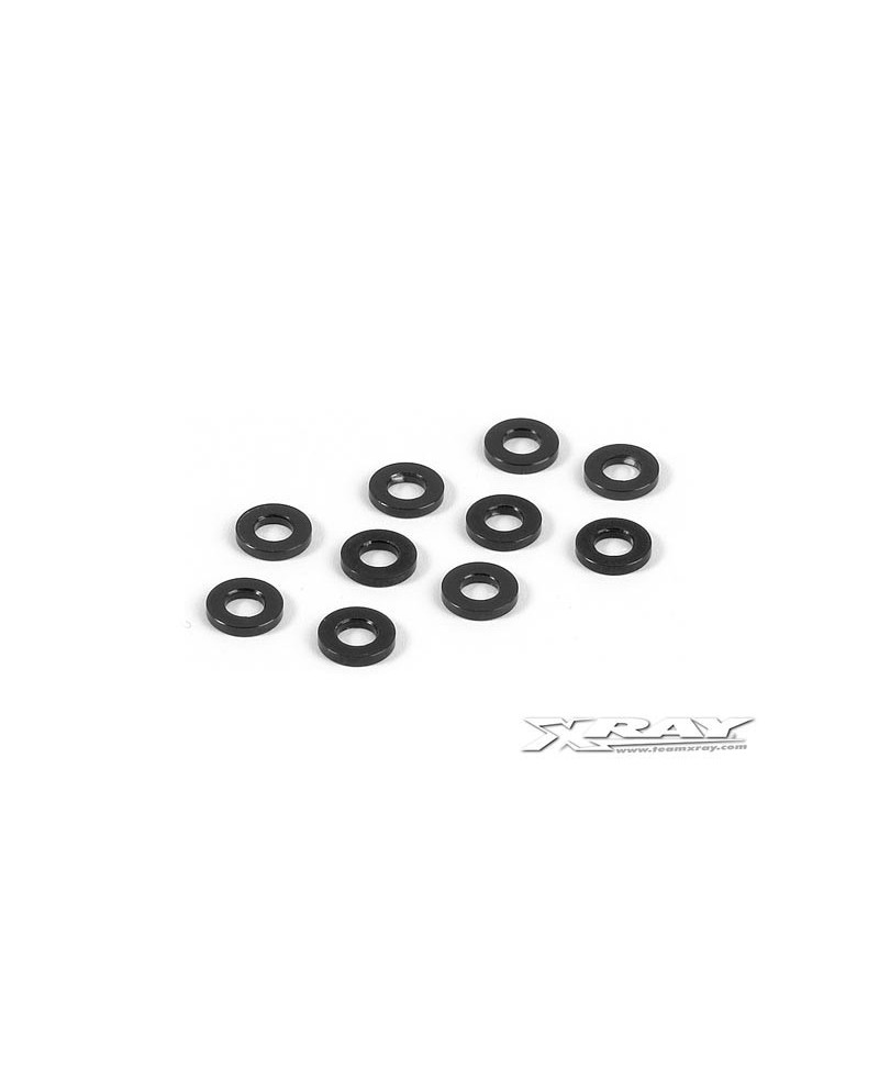 ARANDELAS DE ALUMINIO 3X6X1MM NEGRAS (10)