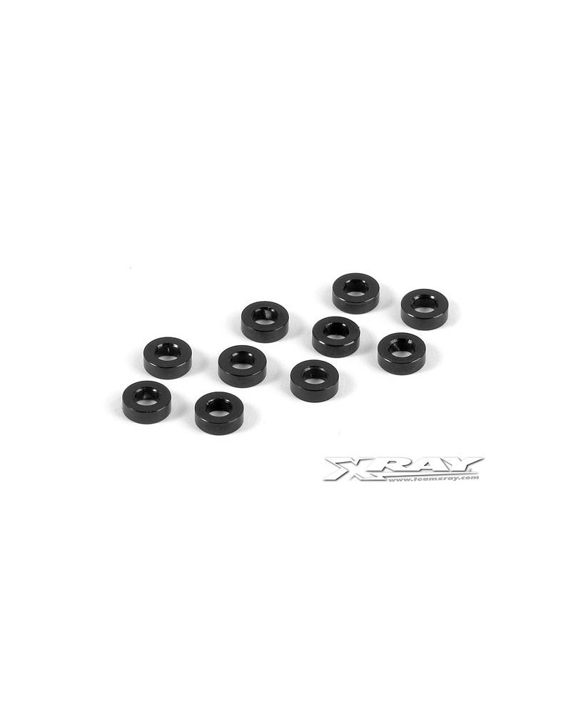 ARANDELAS DE ALUMINIO 3X6X2 NEGRAS (10)