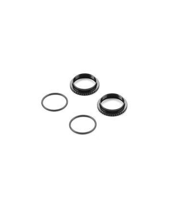 TUERCA DE ALUMINIO AJUSTABLE DE AMORTIGUADOR - NEGRO (2)