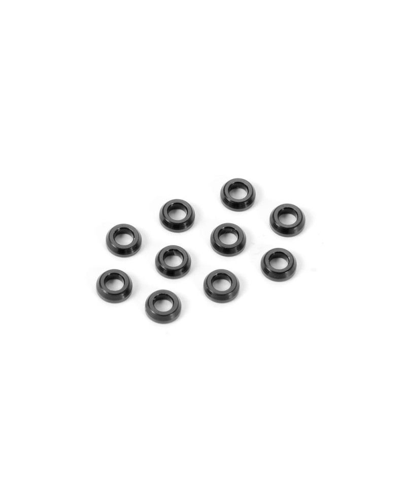 ARANDELA CÃNICA DE ALUMINIO 3X6X2MM - NEGRO (10)