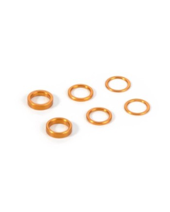 SET ARANDELAS ALU 6.37x8.4MM (0.5MM, 1.0MM, 2.0MM) - NARANJA