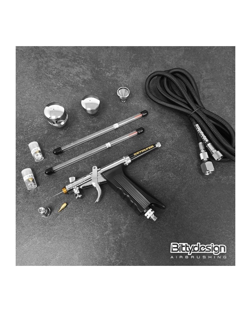 AerÃ³grafo Revolver gravity-feed airbrush dual-action