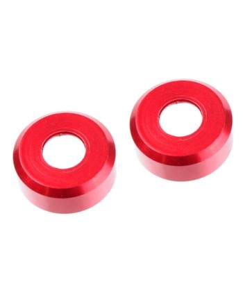 INSERTO DE TRAPECIO DE SUSPENSIÃ“N HDA - EXTERIOR - ESPACIADOR 2.5MM - ALUMINIO - ROJO - 2 PIEZAS