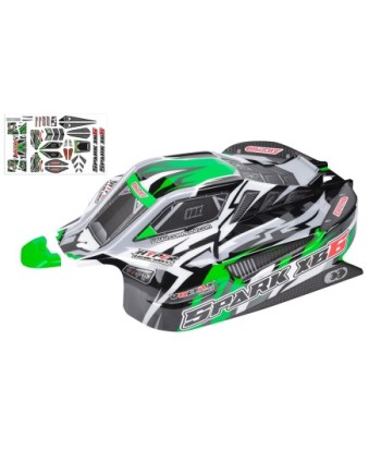 CARROCERÃA DE POLICARBONATO - SPARK XB6 - PINTADA - CORTADA - ADHESIVOS - COLOR VERDE - 1 PIEZA