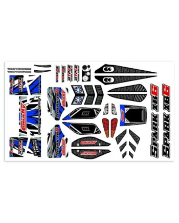 HOJA DE ADHESIVOS PARA CARROCERÃA - SPARK XB6 - PRECORTADA - COLOR AZUL - 1 PIEZA