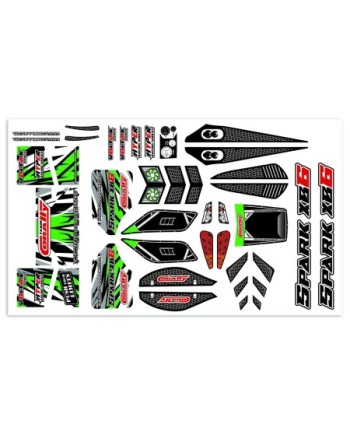 HOJA DE ADHESIVOS PARA CARROCERÃA - SPARK XB6 - PRECORTADA - COLOR VERDE - 1 PIEZA