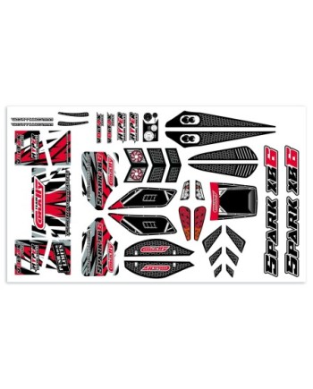 HOJA DE ADHESIVOS PARA CARROCERÃA - SPARK XB6 - PRECORTADA - COLOR ROJO - 1 PIEZA
