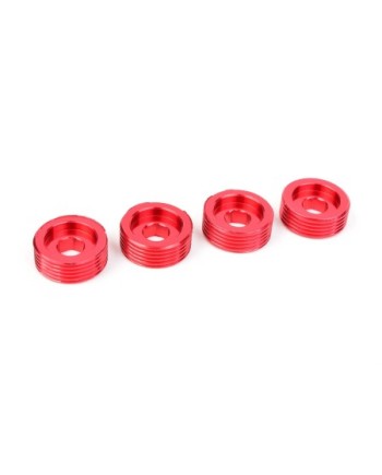 TUERCA DE AJUSTE PARA BOLA DE PIVOTE - ALUMINIO - ROJO - 4 PIEZAS