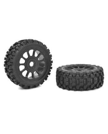 RUEDAS 1/8 BUGGY - SCORPION XTB - DELANTEROS - PEGADOS EN LLANTAS NEGRAS - OFF SET 2WD - 1 PAR