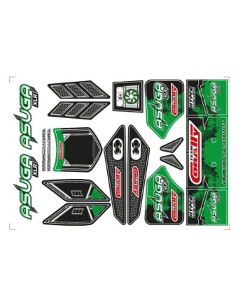 ADHESIVOS CARROCERIA - Asuga XLR - PINTADAS - CORTADAS - VERDE - 1 PIEZA