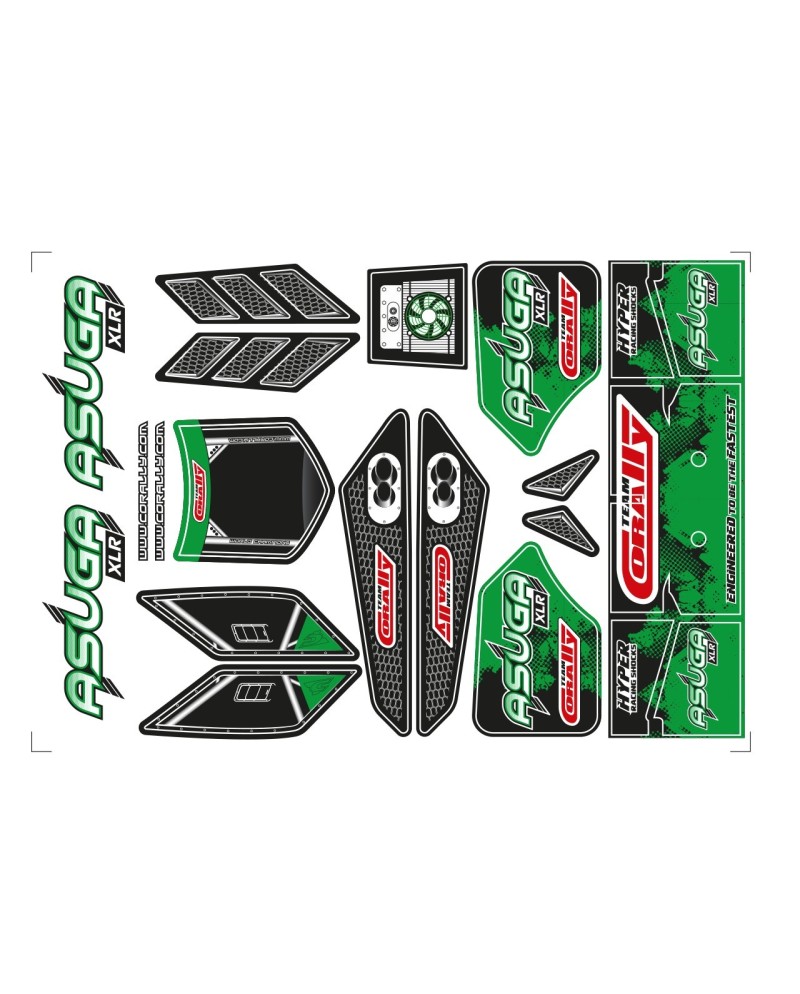 ADHESIVOS CARROCERIA - Asuga XLR - PINTADAS - CORTADAS - VERDE - 1 PIEZA