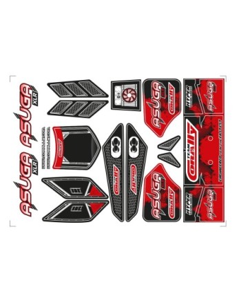 ADHESIVOS CARROCERIA - Asuga XLR - PINTADAS - CORTADAS - ROJO - 1 PIEZA