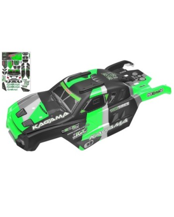 CARROCERIA DE POLICARBONATO - KAGAMA XP 6S - PINTADA - CORTADA - PEGATINAS - ACCESORIOS - VERDE - 1 PIEZA