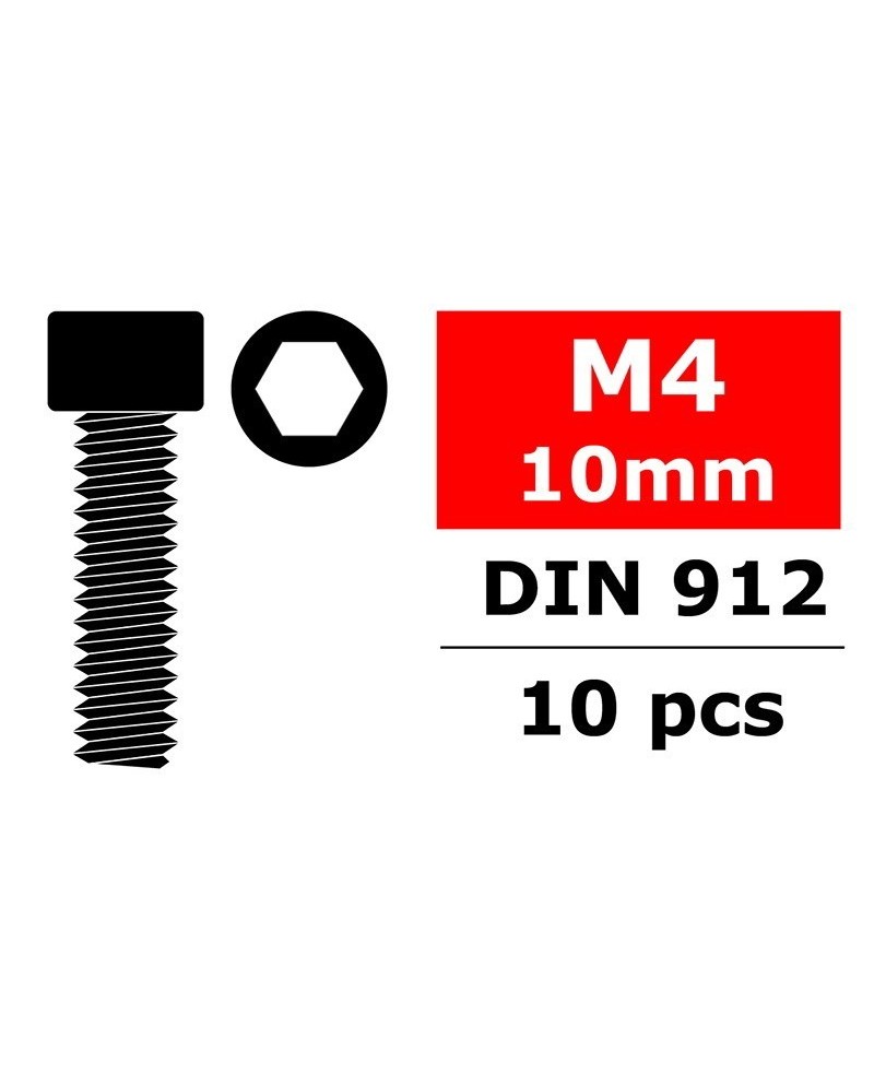 TORNILLO HEXAGONAL CABEZA CILINDRICA M4 x 10mm - 10 PCS