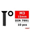 TORNILLO HEXAGONAL CABEZA AVELLANADA M3 x 15mm - 10 PCS