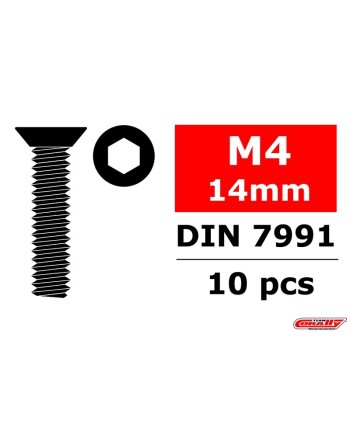 TORNILLO HEXAGONAL CABEZA AVELLANADA M4 x 14mm - 10 PCS