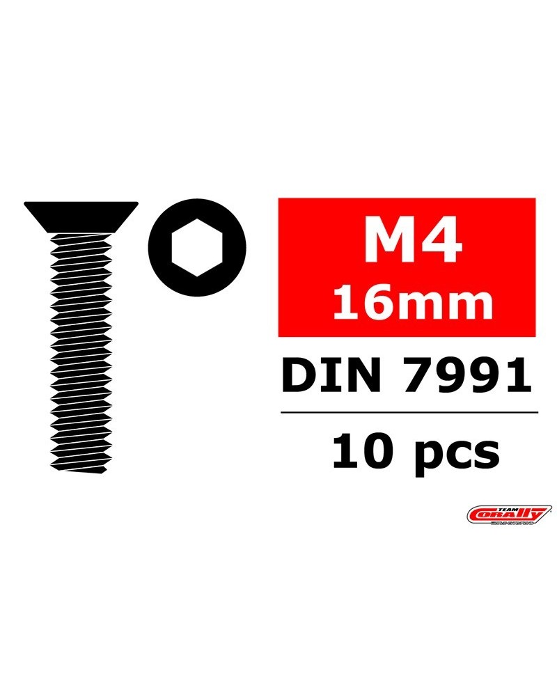 TORNILLO HEXAGONAL CABEZA AVELLANADA M4 x 16mm - 10 PCS
