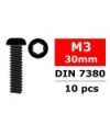 TORNILLO HEXAGONAL CABEZA DE BOTON - M3x30 - ACERO - 10 PCS