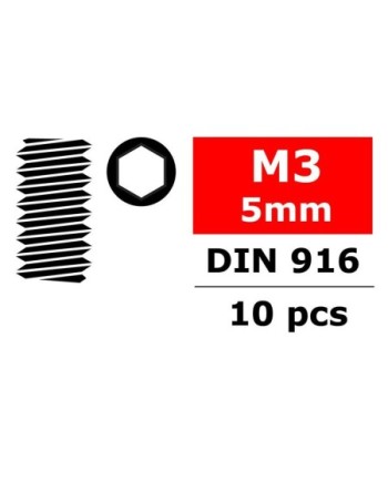 TORNILLO DE ACERO M5 x 5MM - HEXAGONAL - 10 PCS