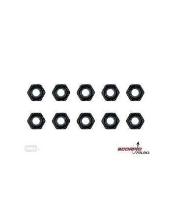 Steel Nylstop Nut M2.5 - Black Coated - 10 pcs