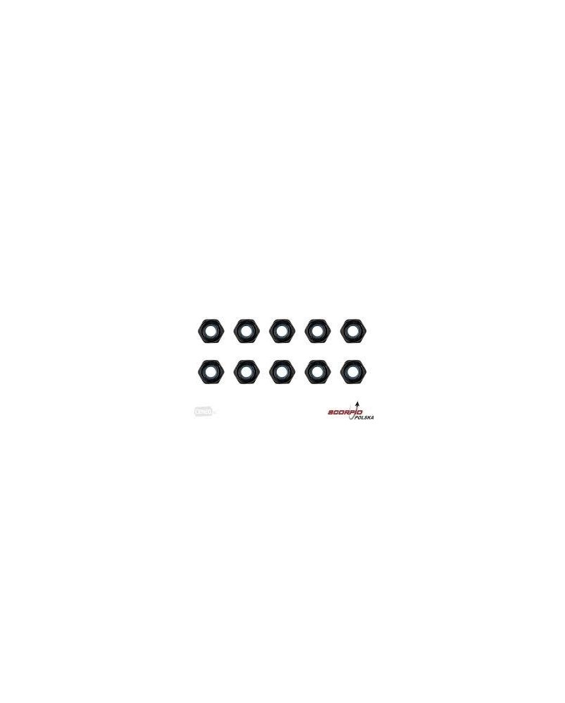 Steel Nylstop Nut M2.5 - Black Coated - 10 pcs