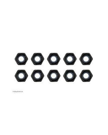 Steel Nylstop Nut M3 - Black Coated - 10 pcs