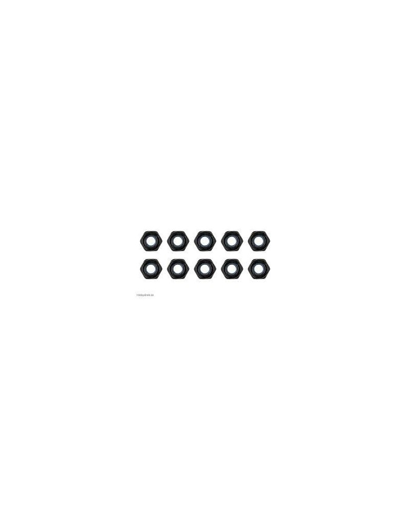 Steel Nylstop Nut M3 - Black Coated - 10 pcs