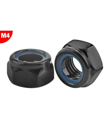 TUERCA DE ACERO  M4 - NEGRO - 10 PCS