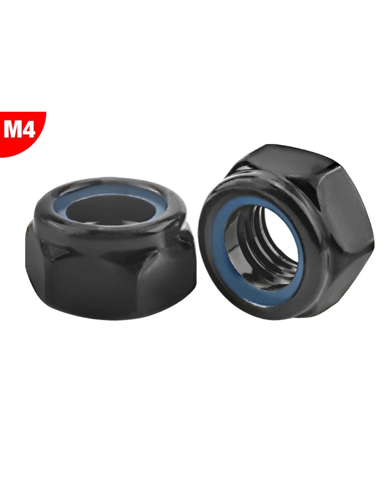 TUERCA DE ACERO  M4 - NEGRO - 10 PCS