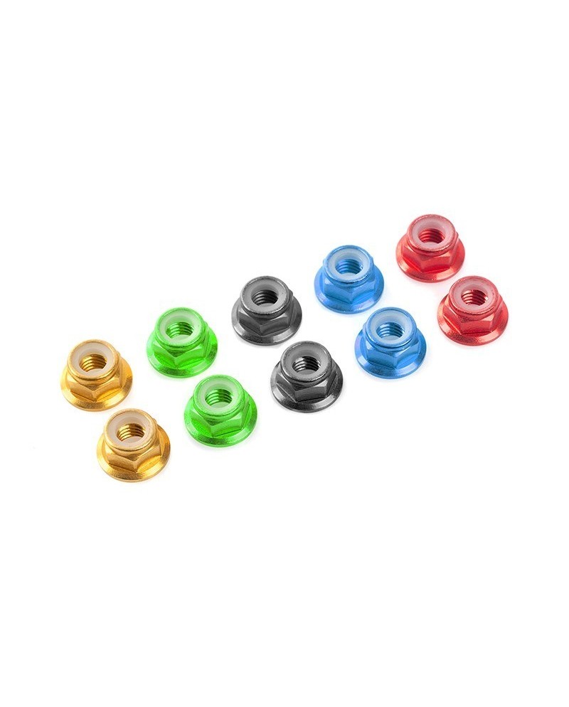 TUERCA AUTOBLOCANTE M3 VERDE CON LABIO (10PCS)