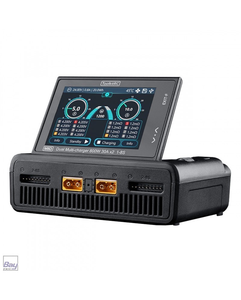 ToolkitRC M8D LiPo 1-8S 30A 2 Channel Charger DC 10-49V
