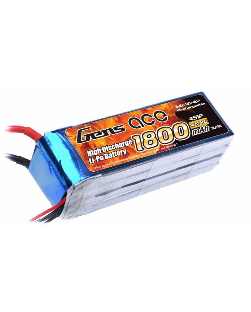GENS ACE 1800 mAh 14.8V 40C 4S1P- B-40C-1800-4S1P